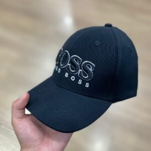 Boné Hugo Boss Preto Com Escrita Bordada.
